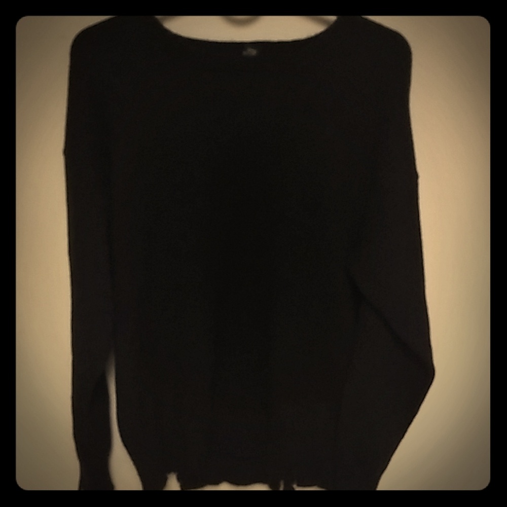 distressed black sweater